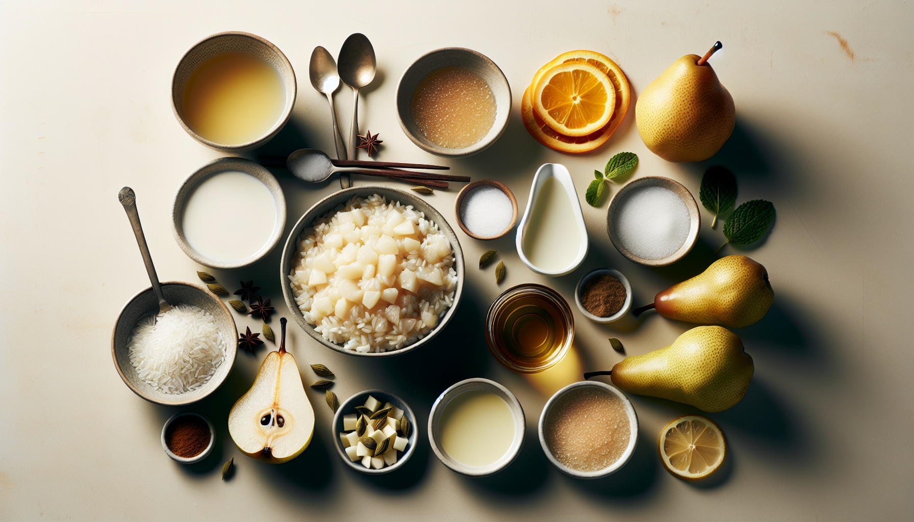 Roasted Pear And Cardamom Rice Pudding With Citrus Mint Syrup Recipe