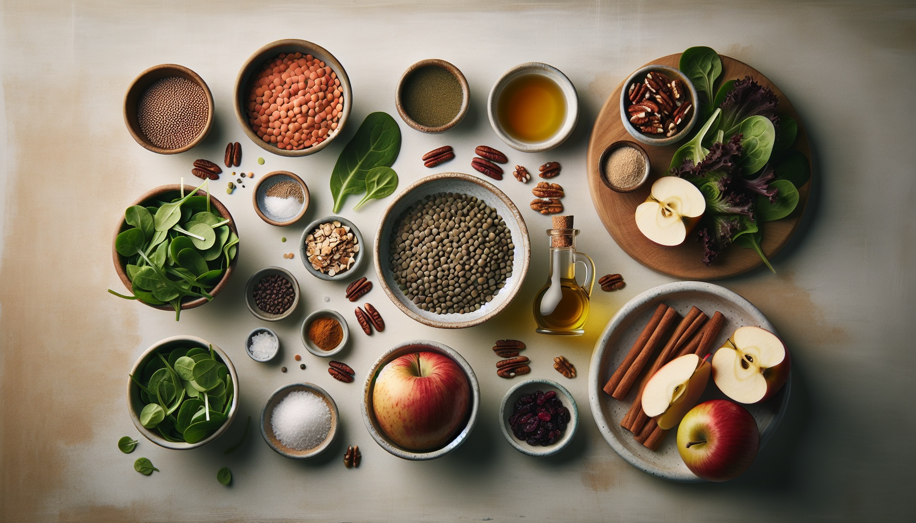 Autumn Lentil Salad With Spiced Apple Vinaigrette And Toasted Pecan Crumble Recipe