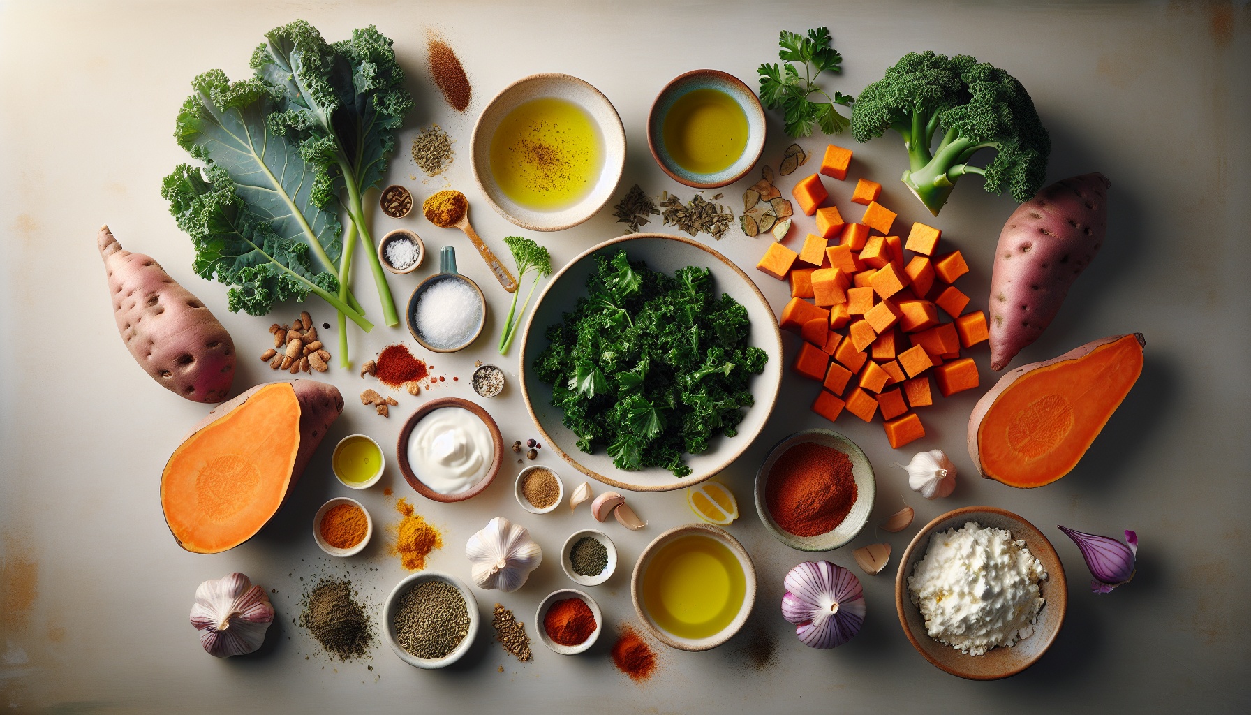 Turmeric Spiced Sweet Potato Hash With Garlicky Kale And Lemon Yogurt Recipe