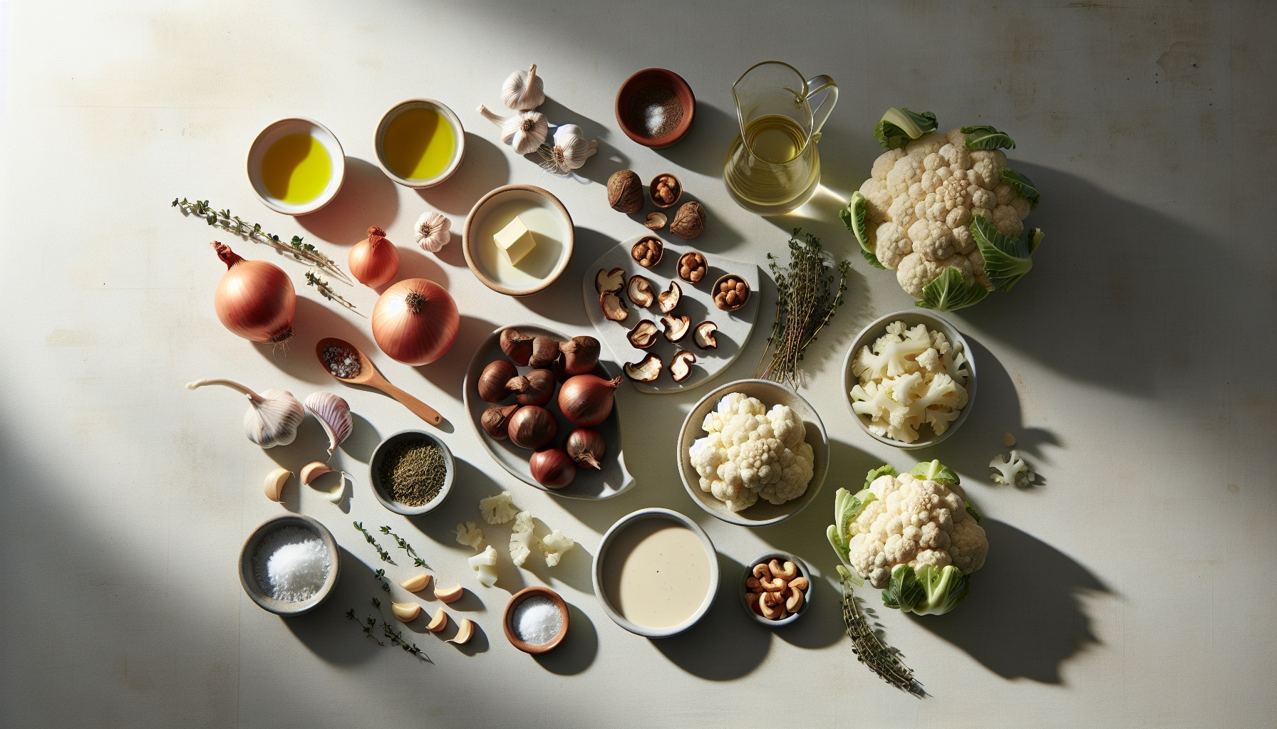 Roasted Chestnut And Cauliflower Soup With Thyme Brown Butter Swirl Recipe