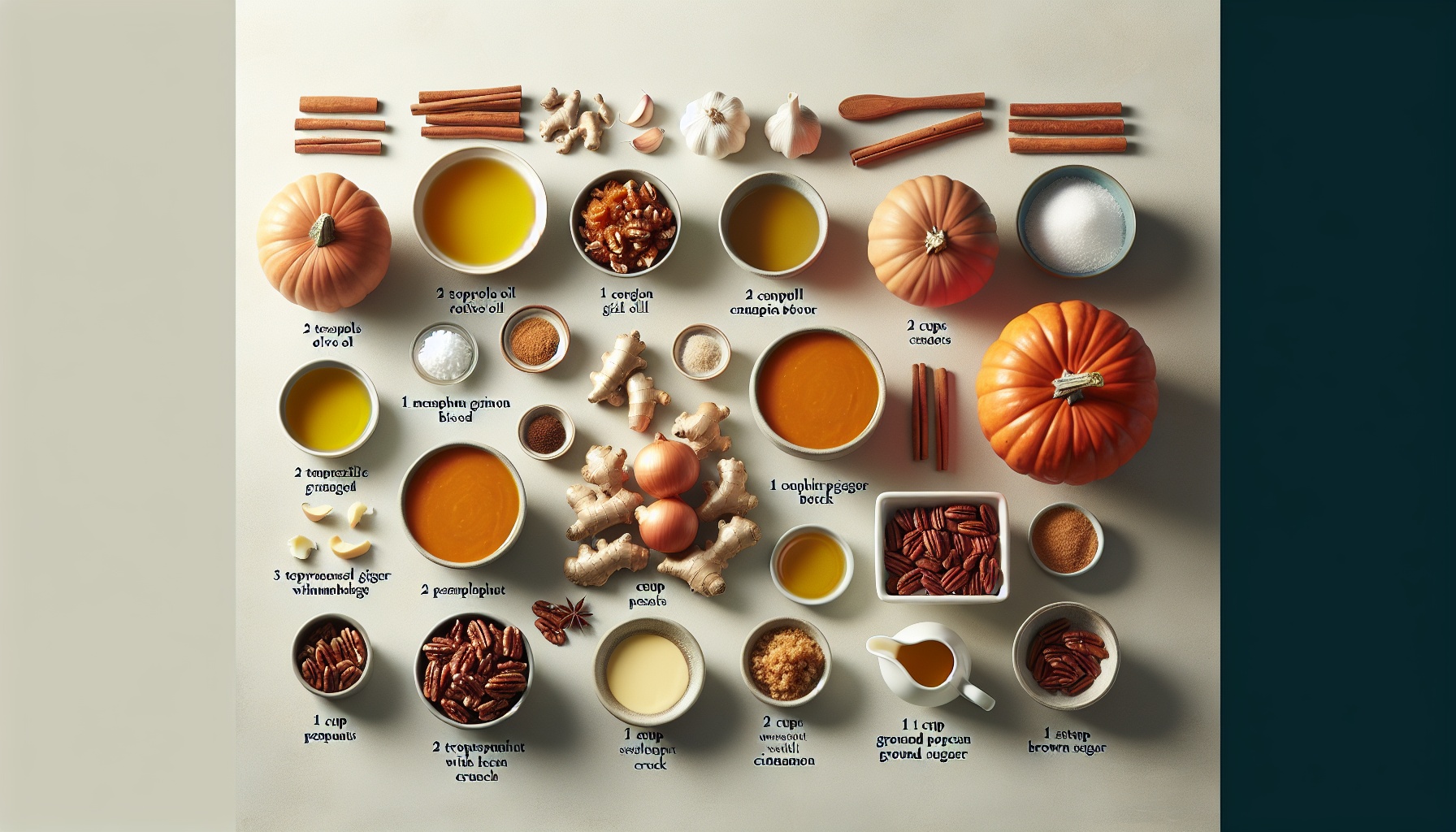 Caramelized Pumpkin And Ginger Bisque With Cinnamon Pecan Crunch Recipe