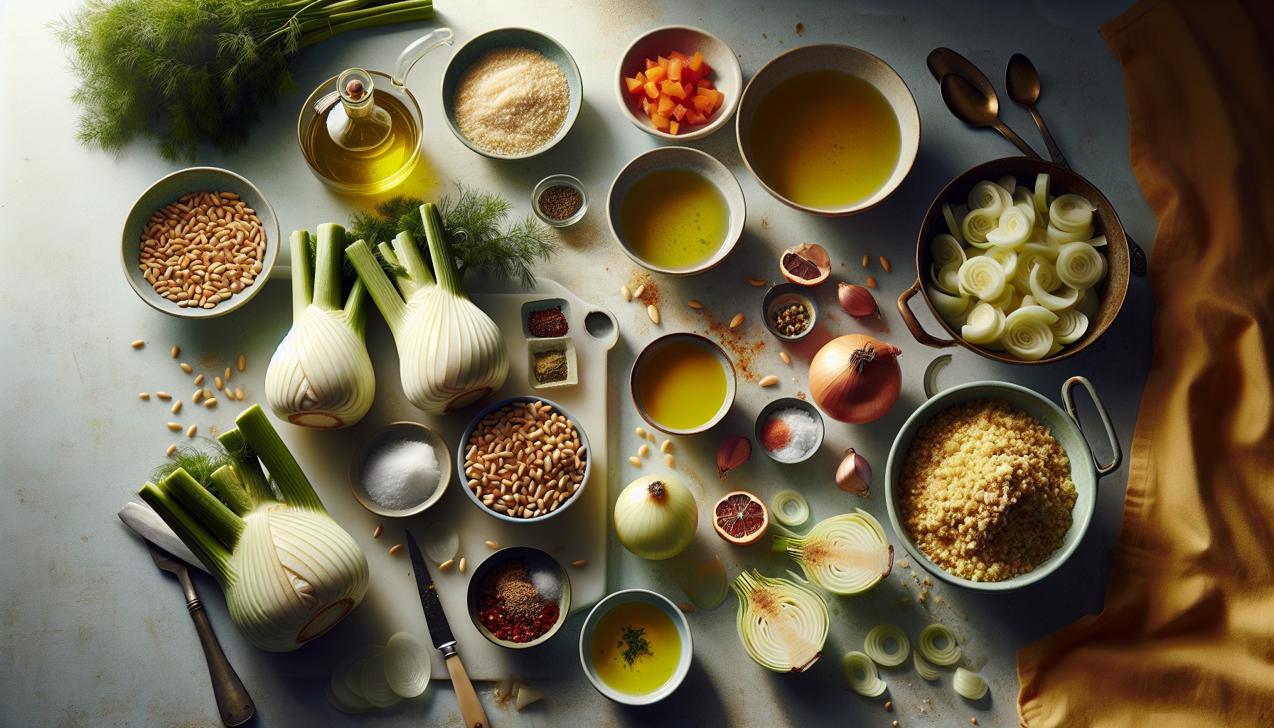 Braised Fennel And Orange Ragout With Toasted Pine Nut Crumble Recipe