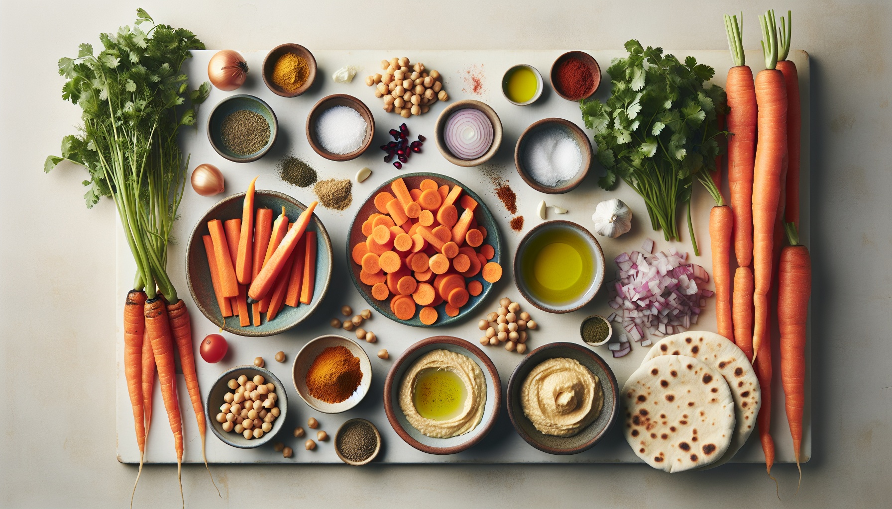 Spiced Roasted Carrot Hummus With Pomegranate Salsa And Zahtar Chips Recipe