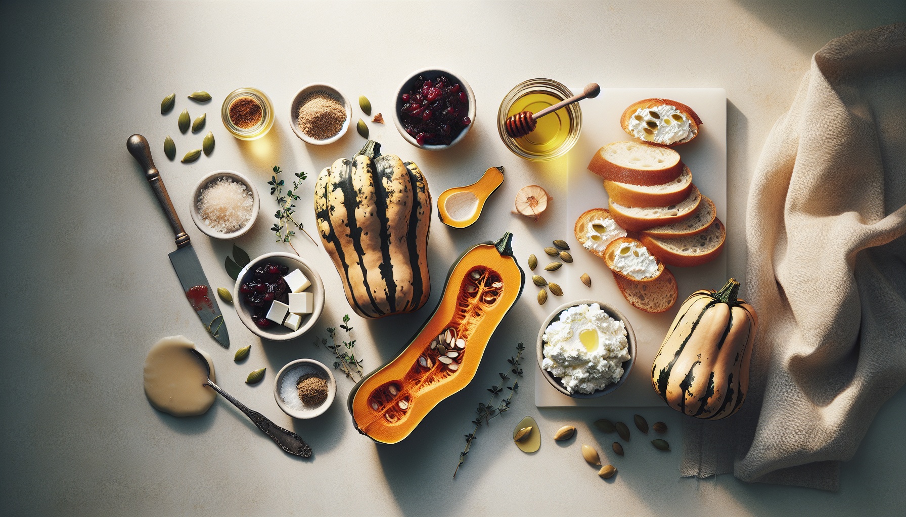 Autumnspicedacornsquashcrostiniwithricottaandcranberrychutney Recipe