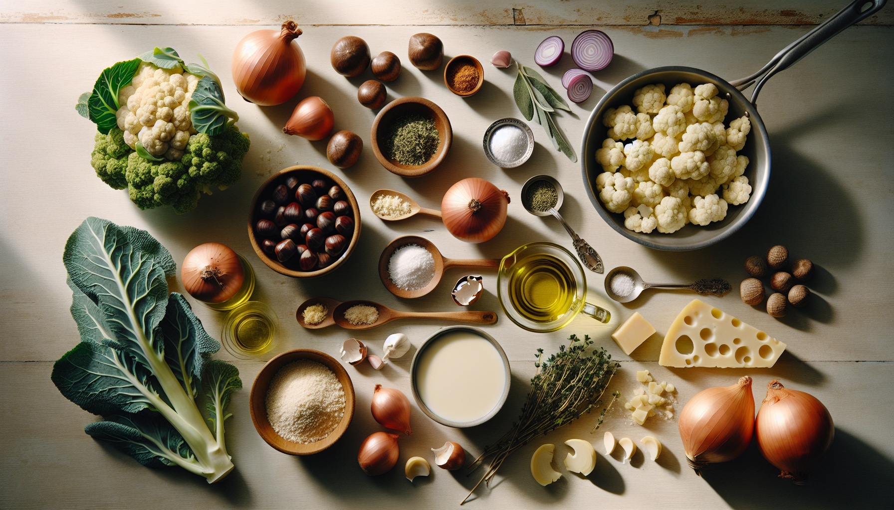 Roasted Chestnut And Cauliflower Gratin With Sage Thyme Cream Recipe